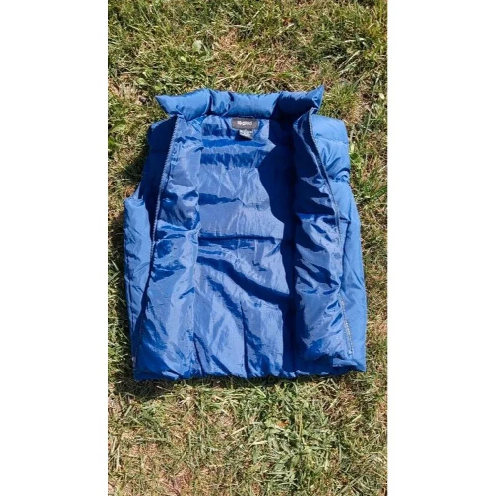 Vintage 90s Down Puffer Vest - Quilted Navy Winter Layer size Medium